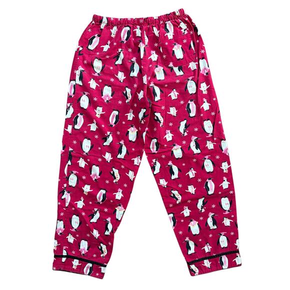 DELICATES Winter Penguins Flannel Pajama Pants Holiday Christmas SZ XS - Picture 5 of 8